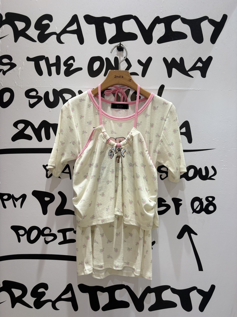 2ND K東大門實拍韓國女士新款26春夏休閑熱賣26夏季推薦T恤2ND KT恤圖色1