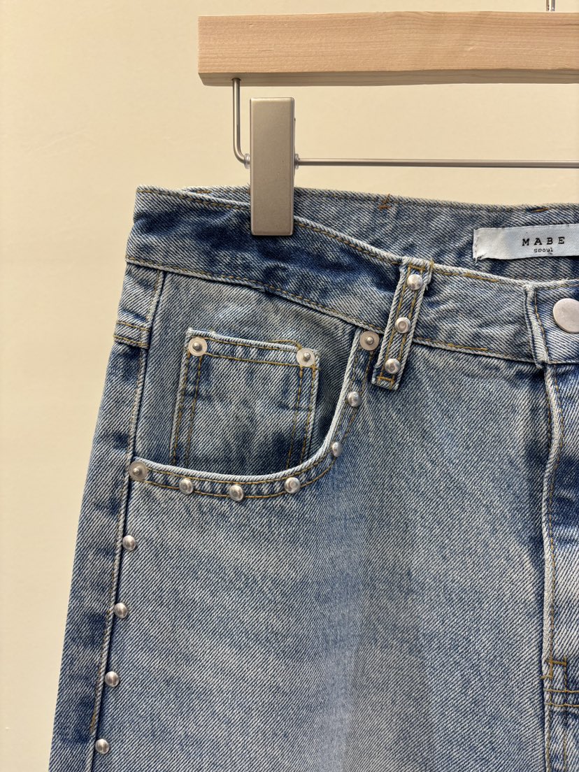MABE韓國直郵實拍女士新款時尚26夏季26春夏推薦休閑牛仔褲MABE牛仔褲