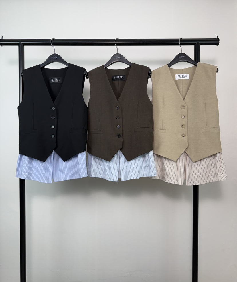 FEFFER韓國代購女裝新品推薦26夏季時尚26春夏休閑熱賣馬甲FEFFER馬甲