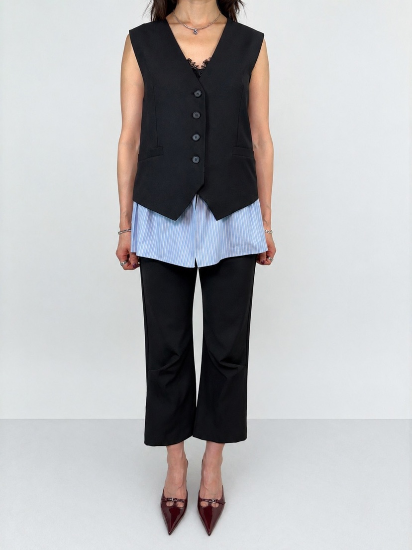 FEFFER韓國代購女裝新品推薦26夏季時尚26春夏休閑熱賣馬甲FEFFER馬甲