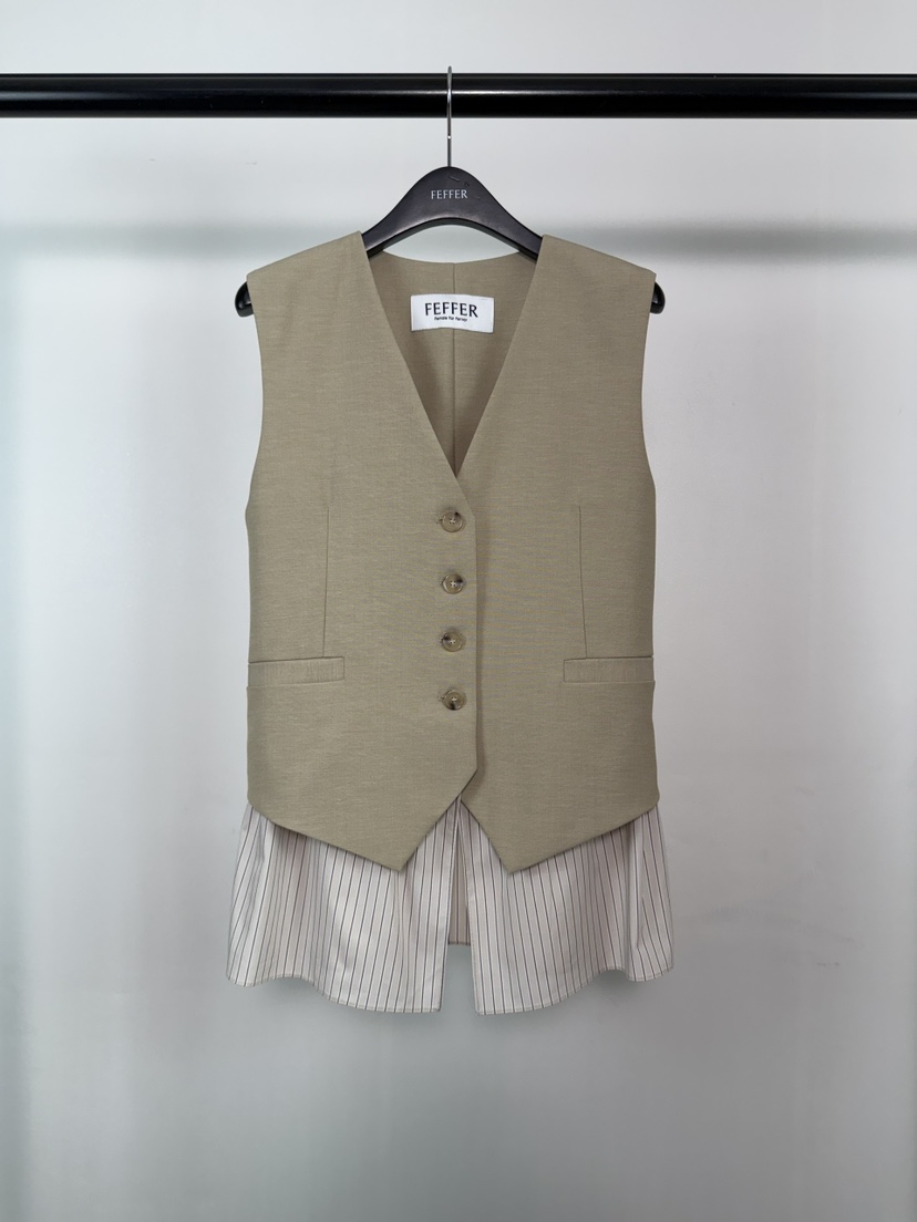 FEFFER韓國代購女裝新品推薦26夏季時尚26春夏休閑熱賣馬甲FEFFER馬甲圖色1