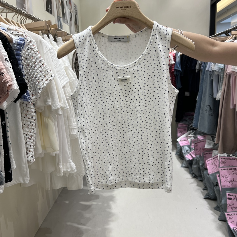MARIE MARIE韓國代購女士新款職業真品熱賣吊帶背心花朵MARIE MARIE吊帶/背心圖色1
