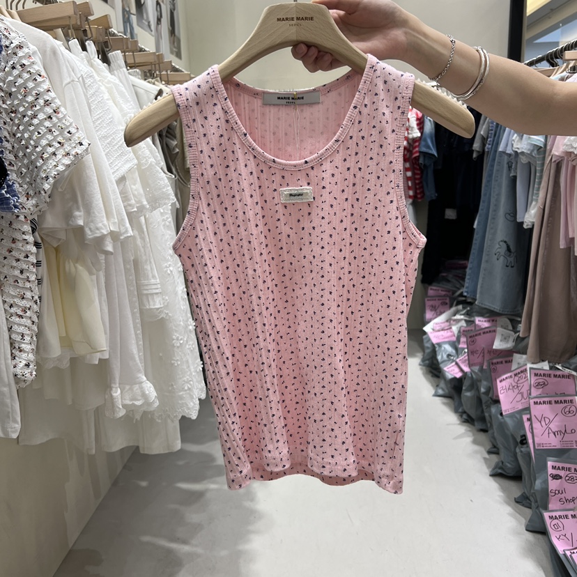 MARIE MARIE韓國代購女士新款職業真品熱賣吊帶背心花朵MARIE MARIE吊帶/背心圖色2