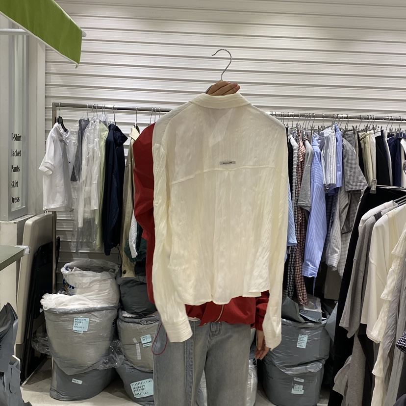 BRICKLANE韓國直郵實拍女士新品26春夏26夏季襯衫蕾絲衫褶皺BRICKLANE襯衫/蕾絲衫