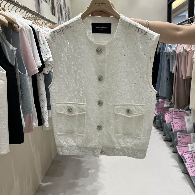 MARIE MARIE韓國東大門直郵女裝新品26春夏人氣馬甲刺繡MARIE MARIE馬甲圖色1