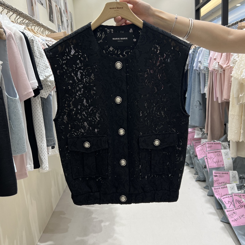 MARIE MARIE韓國東大門直郵女裝新品26春夏人氣馬甲刺繡MARIE MARIE馬甲圖色2