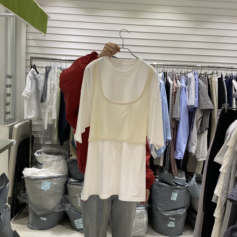 BRICKLANE東大門代購女士新款職業26春夏休閑推薦T恤假兩件BRICKLANET恤圖色1