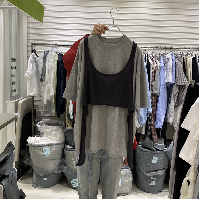 BRICKLANE東大門代購女士新款職業26春夏休閑推薦T恤假兩件BRICKLANET恤圖色2