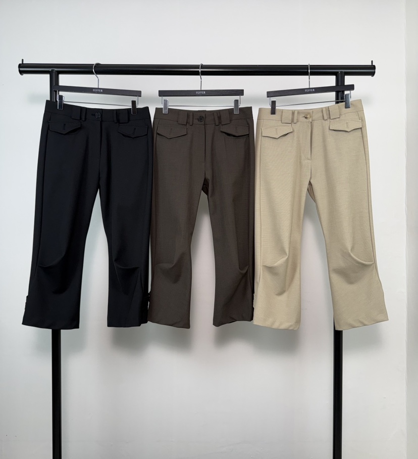 FEFFER韓國直郵實拍女士新品26春夏熱賣人氣休閑褲七分褲FEFFER休閑褲