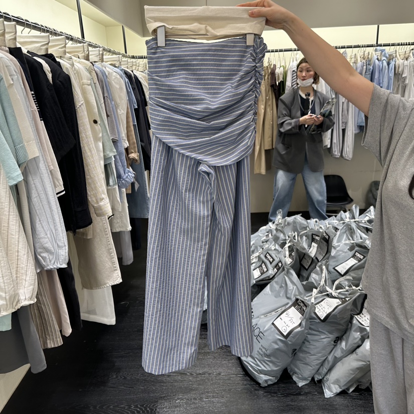 TOMGIRL韓國代購女士新款職業人氣26春夏熱賣26夏季裙褲條紋TOMGIRL裙褲