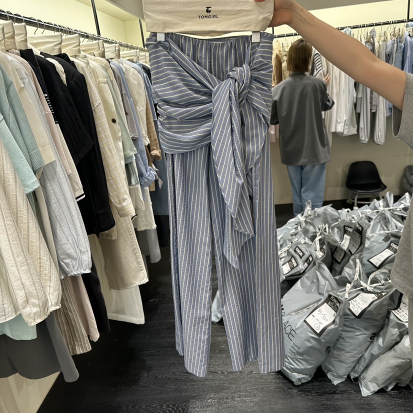 TOMGIRL韓國代購女士新款職業人氣26春夏熱賣26夏季裙褲條紋TOMGIRL裙褲圖色1
