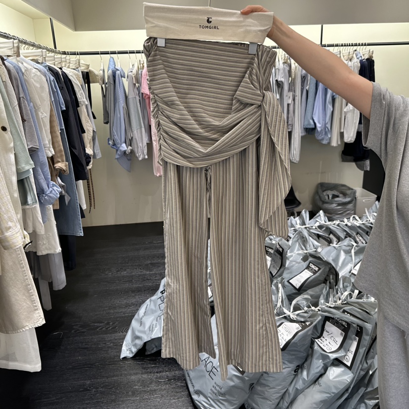 TOMGIRL韓國代購女士新款職業人氣26春夏熱賣26夏季裙褲條紋TOMGIRL裙褲圖色2