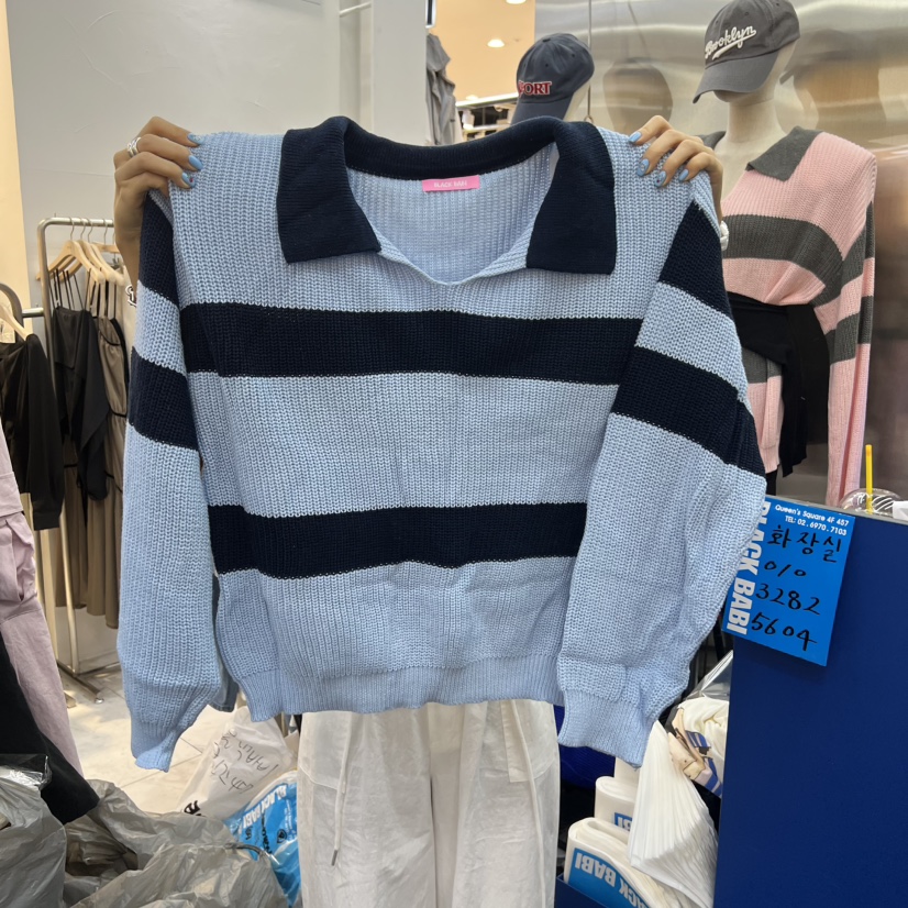 BLACK BABI東大門代購女士新品推薦真品人氣熱賣休閑針織衫BLACK BABI針織衫圖色3