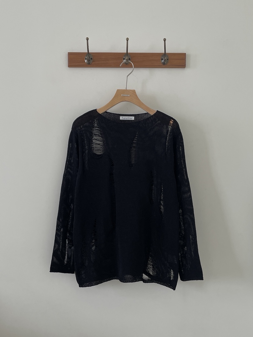 3 ANOTHER韓國直郵女士新品休閑26夏季時尚針織衫亞麻布3 ANOTHER針織衫圖色2