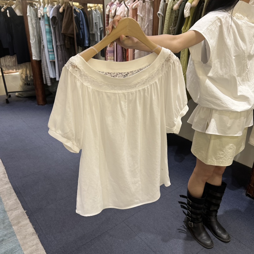 FURE東大門實拍韓國女士新款熱賣26夏季26春夏襯衫蕾絲衫FURE襯衫/蕾絲衫圖色2