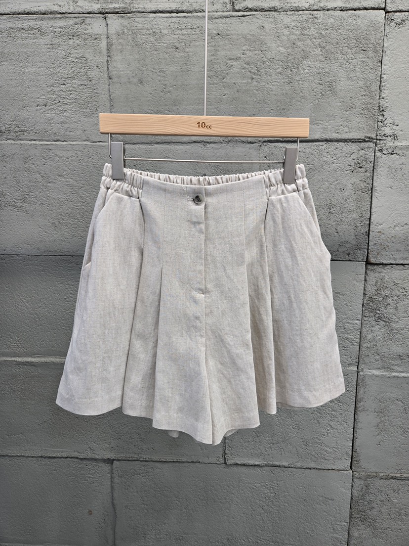 10CC韓國代購女裝新品推薦休閑26春夏熱賣職業短褲亞麻布10CC短褲圖色1