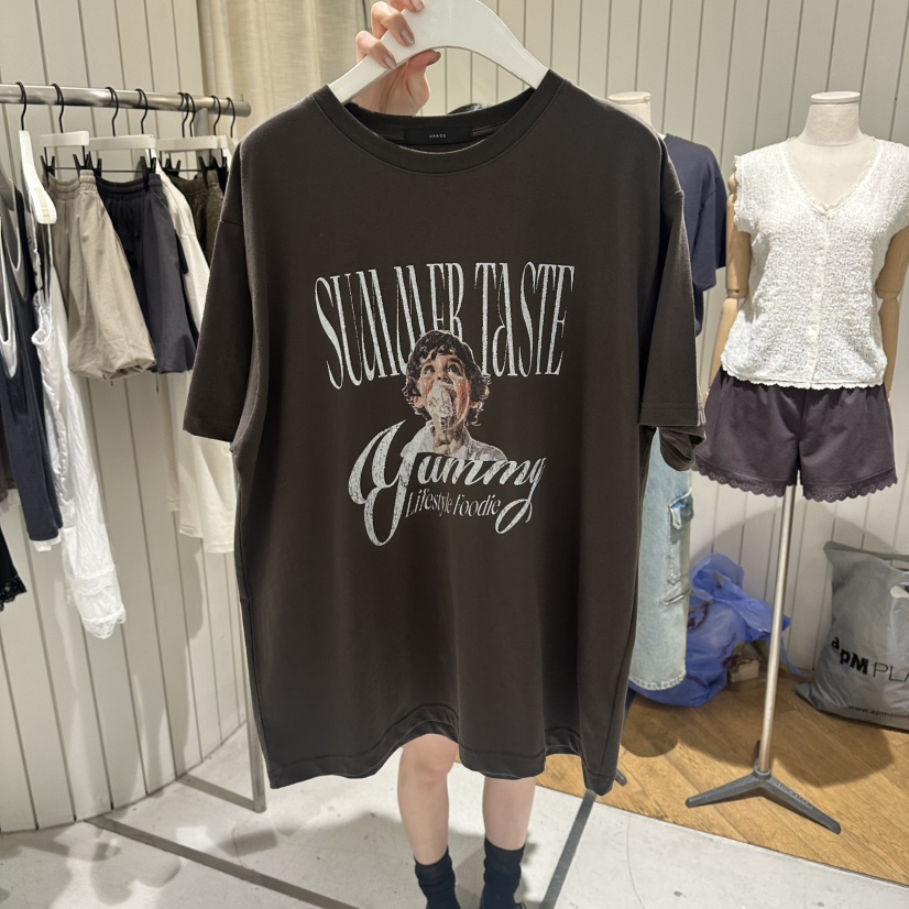 GRADE韓國東大門直郵女士新品26夏季人氣時尚職業26春夏T恤GRADET恤圖色2