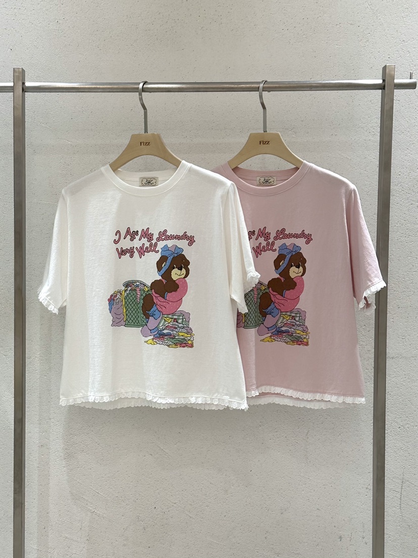 FIZZ韓國直郵實拍女士新品熱賣時尚職業26夏季推薦26春夏T恤FIZZT恤