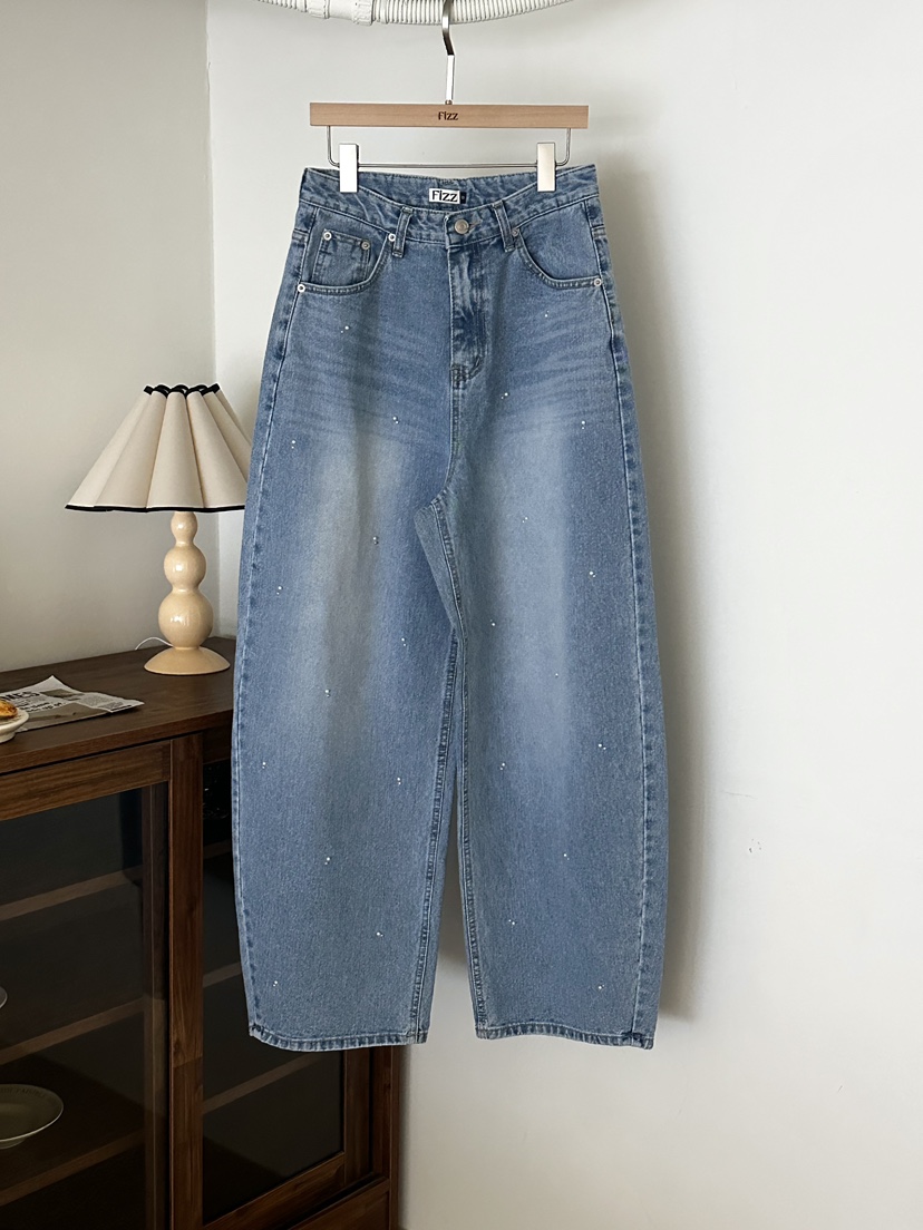 FIZZ東大門直郵女裝新品26春夏人氣時尚熱賣真品職業牛仔褲FIZZ牛仔褲圖色1