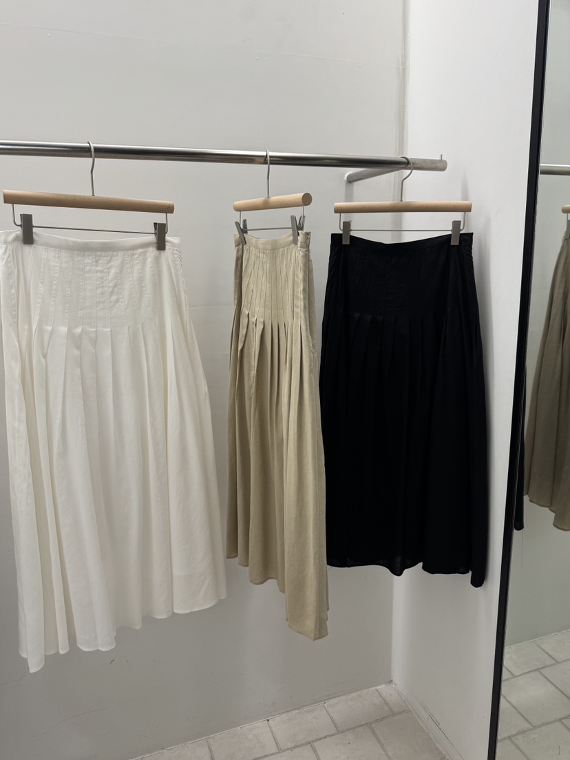 REGULARLY/PLACOR韓國直郵女士新款時尚推薦長裙褶裥亞麻REGULARLY/PLACOR長裙