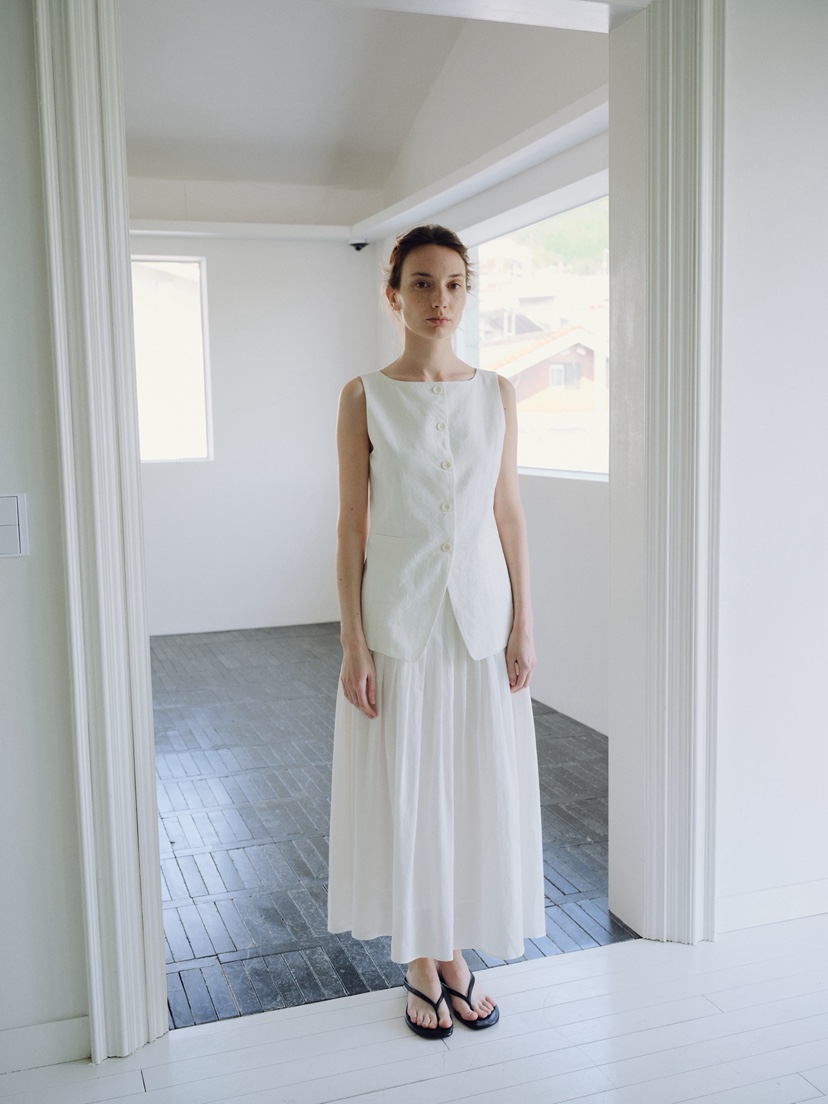 REGULARLY/PLACOR韓國直郵女士新款時尚推薦長裙褶裥亞麻REGULARLY/PLACOR長裙