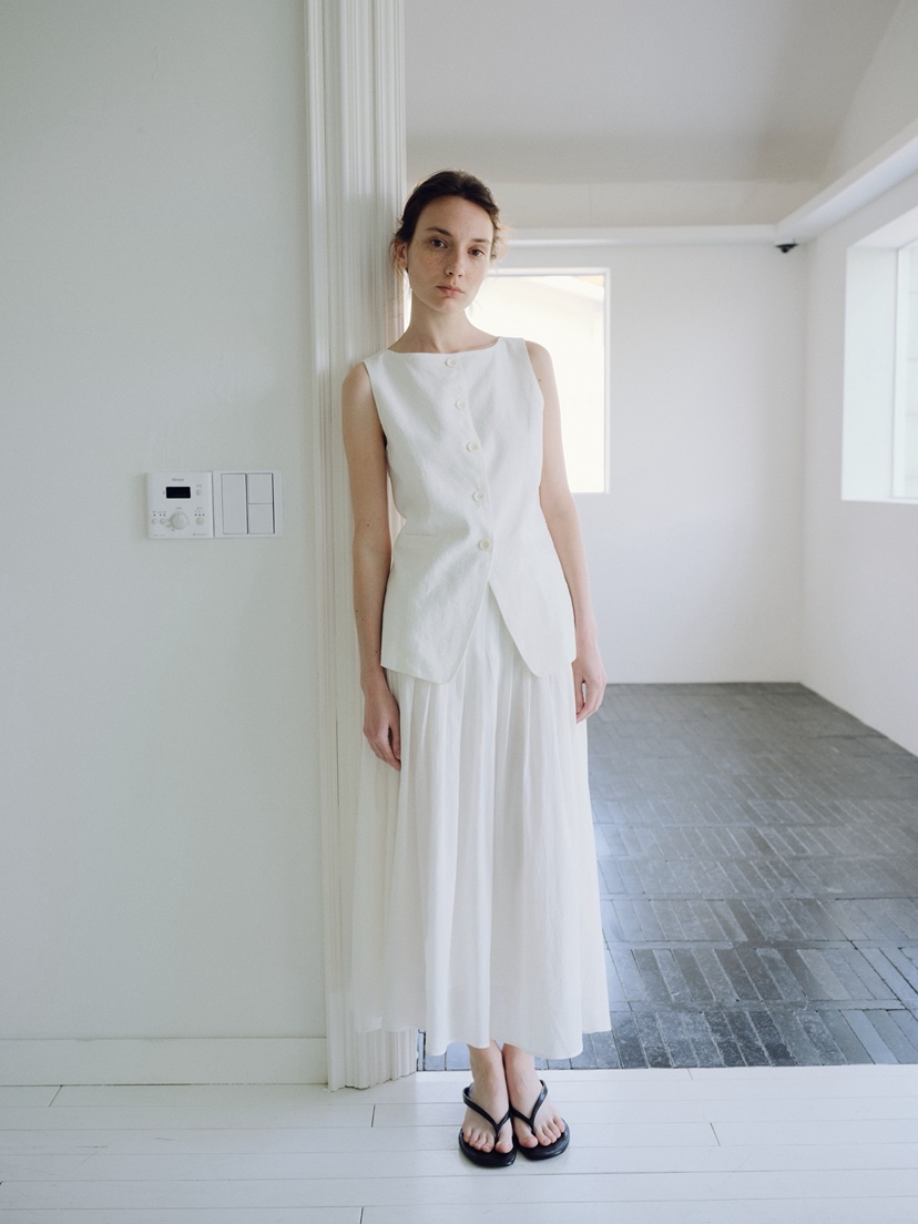 REGULARLY/PLACOR韓國直郵女士新款時尚推薦長裙褶裥亞麻REGULARLY/PLACOR長裙