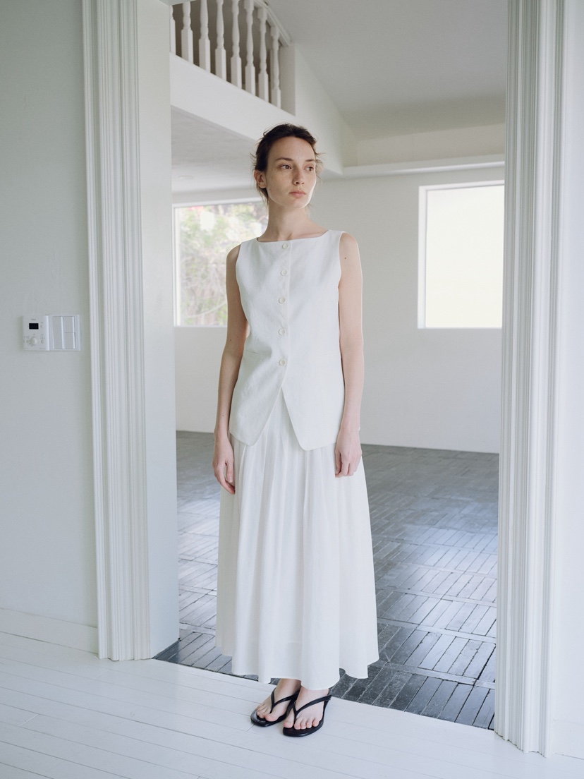 REGULARLY/PLACOR韓國直郵女士新款時尚推薦長裙褶裥亞麻REGULARLY/PLACOR長裙