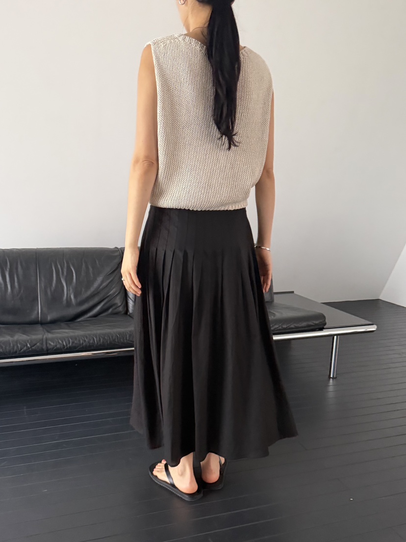 REGULARLY/PLACOR韓國直郵女士新款時尚推薦長裙褶裥亞麻REGULARLY/PLACOR長裙