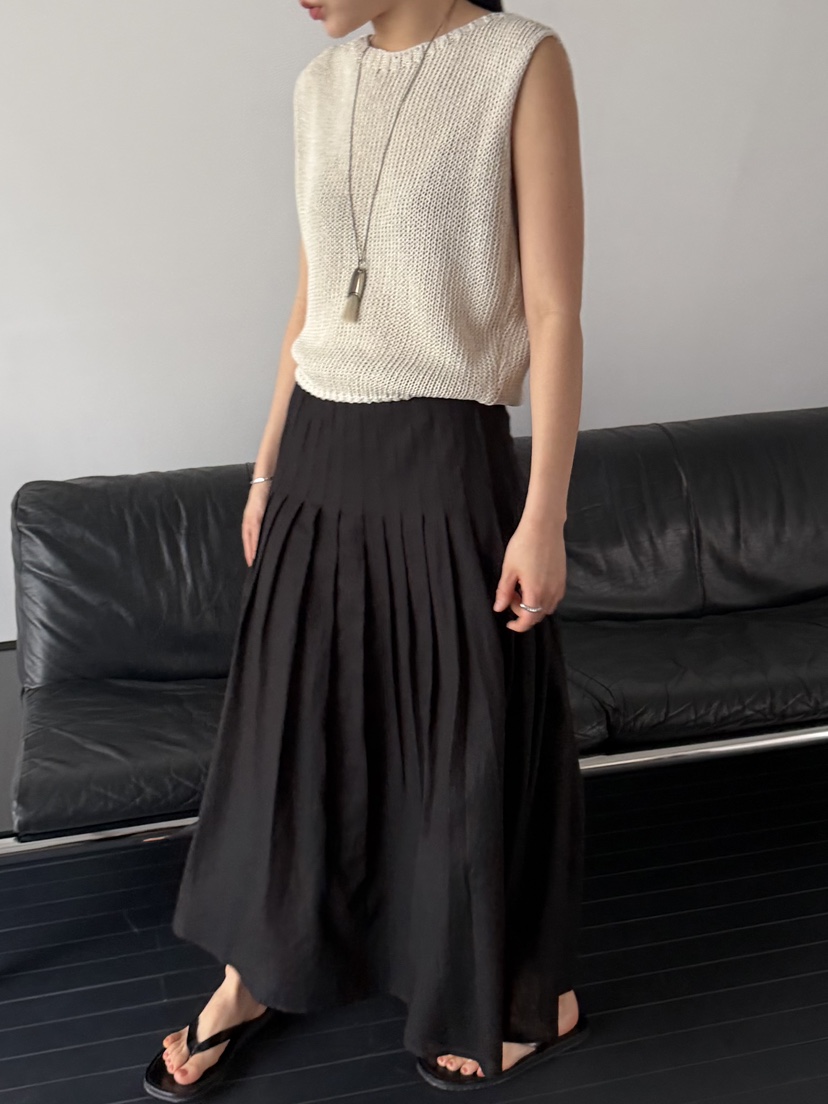 REGULARLY/PLACOR韓國直郵女士新款時尚推薦長裙褶裥亞麻REGULARLY/PLACOR長裙