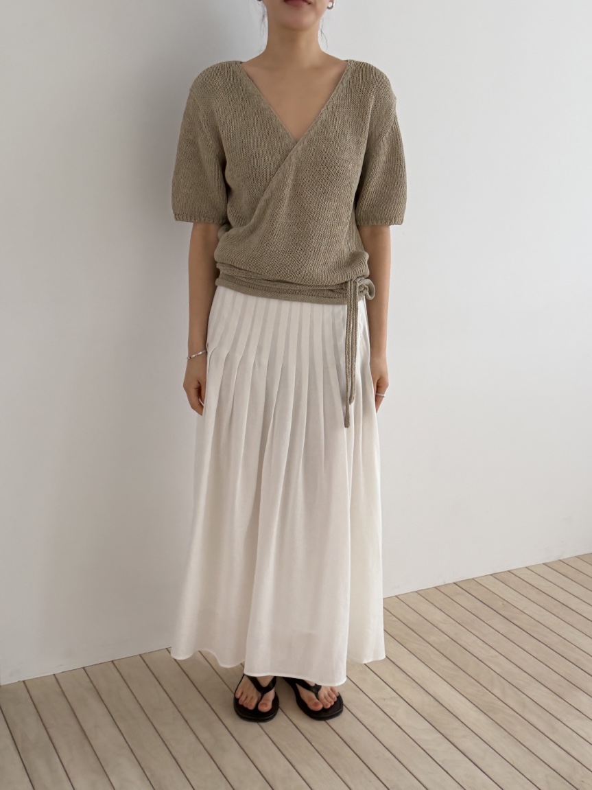 REGULARLY/PLACOR韓國直郵女士新款時尚推薦長裙褶裥亞麻REGULARLY/PLACOR長裙