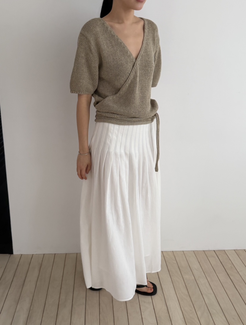 REGULARLY/PLACOR韓國直郵女士新款時尚推薦長裙褶裥亞麻REGULARLY/PLACOR長裙