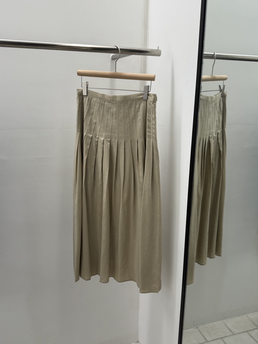 REGULARLY/PLACOR韓國直郵女士新款時尚推薦長裙褶裥亞麻REGULARLY/PLACOR長裙