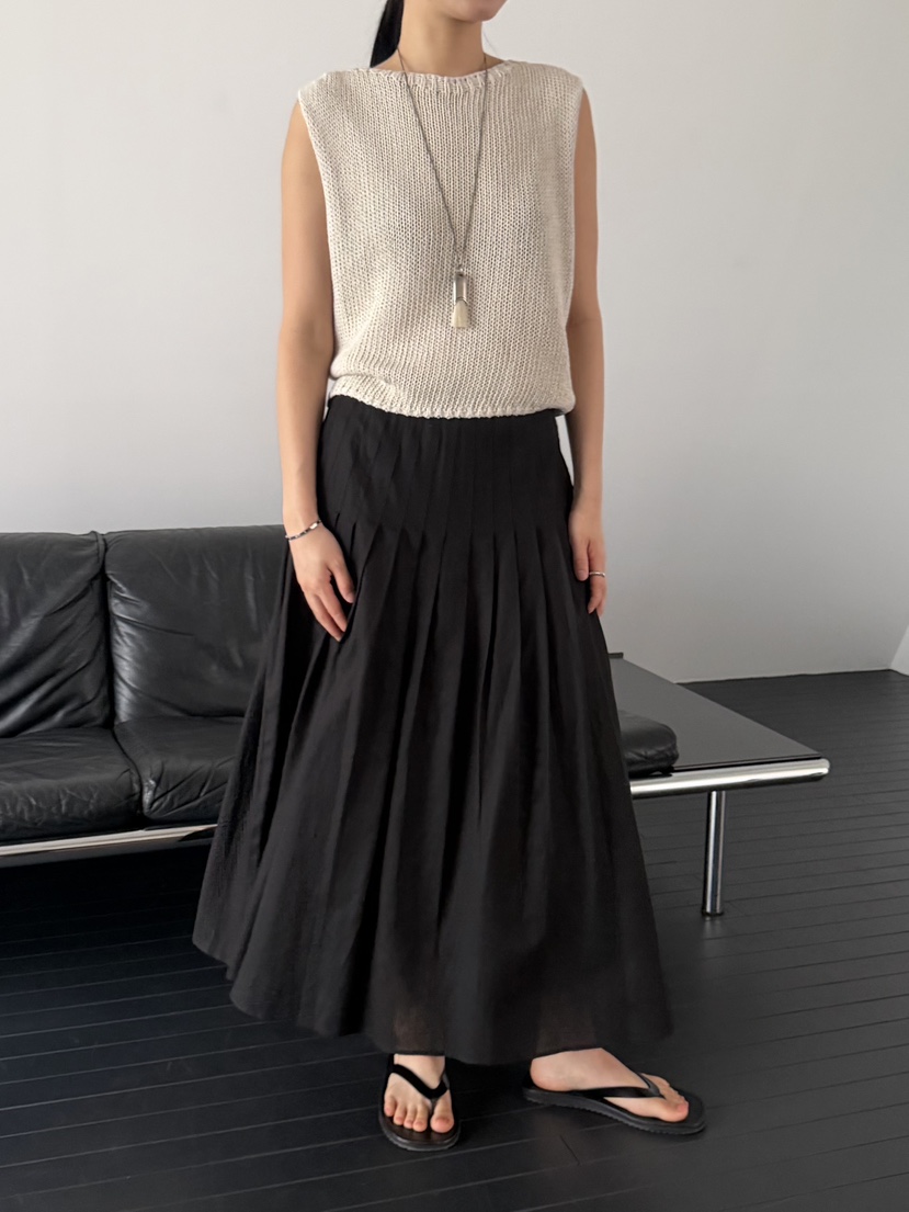 REGULARLY/PLACOR韓國直郵女士新款時尚推薦長裙褶裥亞麻REGULARLY/PLACOR長裙圖色3