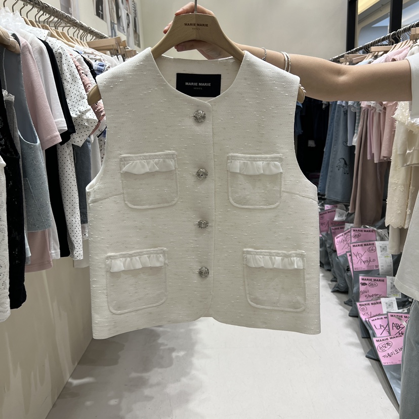 MARIE MARIE韓國直郵女士新品人氣時尚職業休閑馬甲口袋MARIE MARIE馬甲圖色2