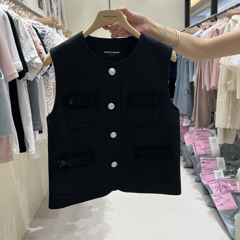 MARIE MARIE韓國直郵女士新品人氣時尚職業休閑馬甲口袋MARIE MARIE馬甲圖色3