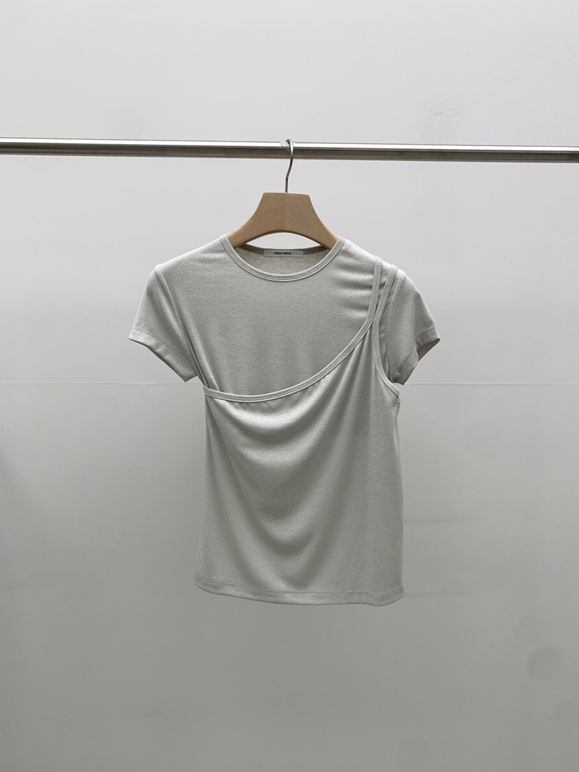 LEGACY BONE韓國代購女裝新品人氣時尚休閑真品T恤假兩件LEGACY BONET恤圖色2