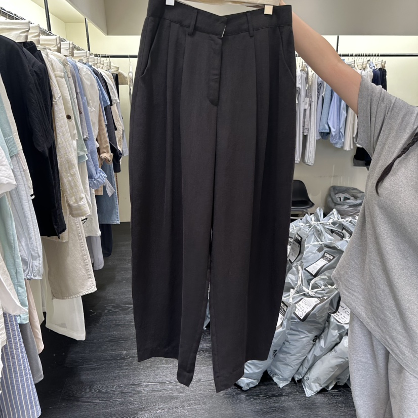 TOMGIRL韓國代購女士新款26春夏真品時尚熱賣人氣休閑休閑褲TOMGIRL休閑褲圖色2黑色