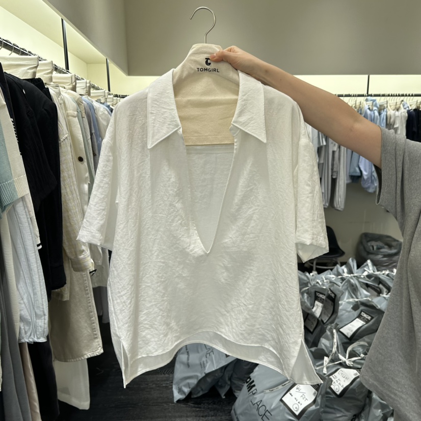 TOMGIRL東大門實拍女士新款推薦職業熱賣時尚休閑襯衫蕾絲衫TOMGIRL襯衫/蕾絲衫圖色1