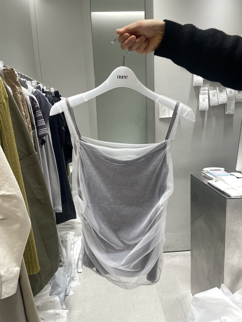 NUESE韓國直郵女裝新品時尚熱賣推薦人氣吊帶背心透明雙層NUESE吊帶/背心圖色1