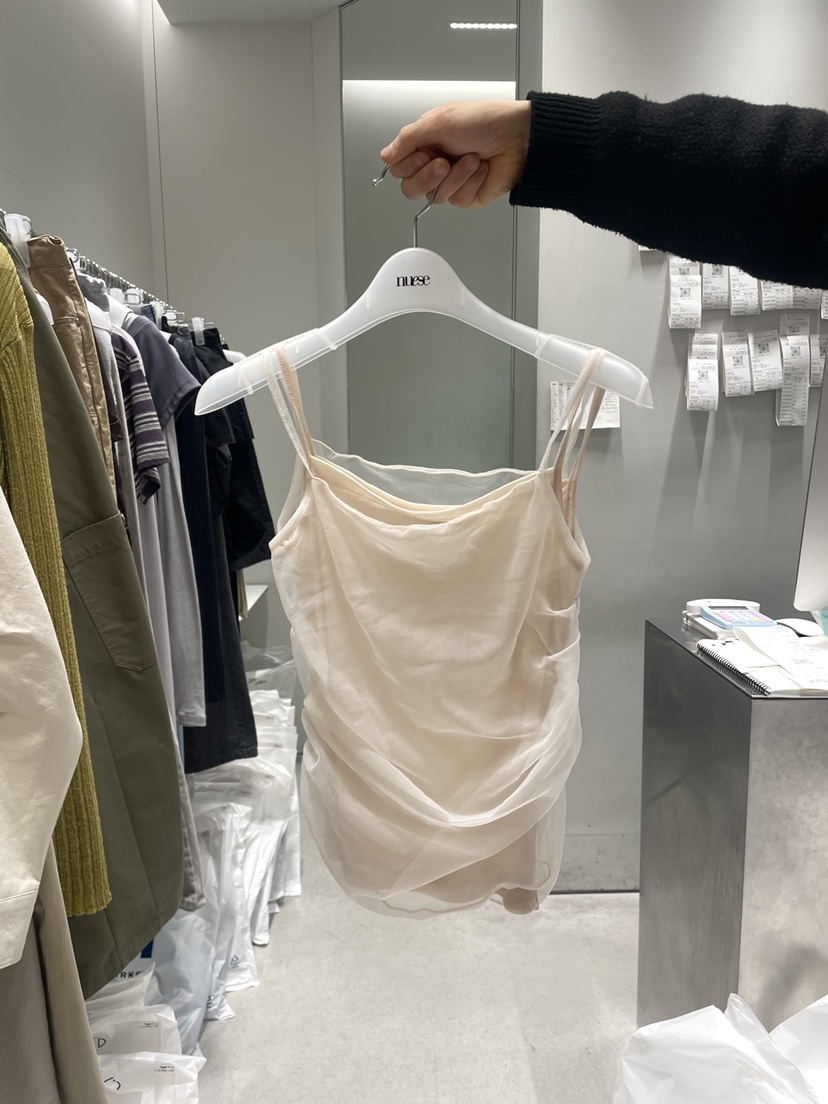 NUESE韓國直郵女裝新品時尚熱賣推薦人氣吊帶背心透明雙層NUESE吊帶/背心圖色2