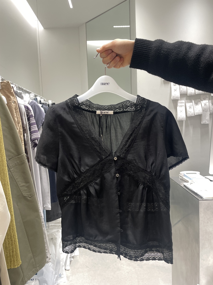 NUESE韓國直郵女士新款時尚職業26春夏26夏季推薦襯衫蕾絲衫NUESE襯衫/蕾絲衫圖色2