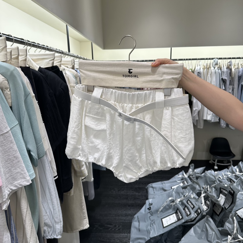 TOMGIRL東大門實拍女士新款時尚休閑人氣真品推薦短褲含腰帶TOMGIRL短褲圖色1