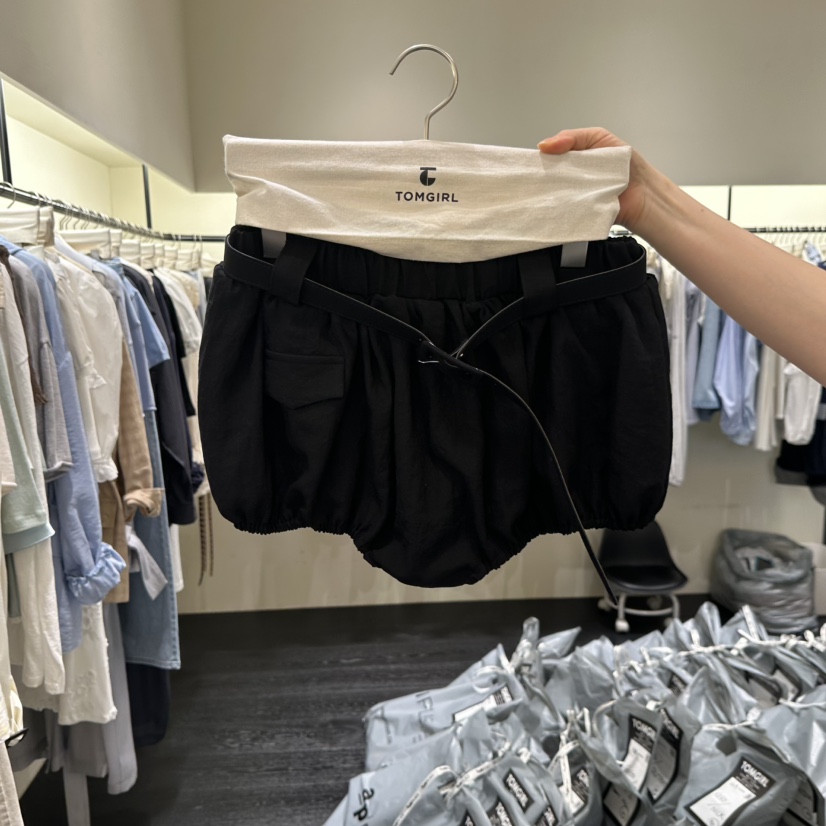TOMGIRL東大門實拍女士新款時尚休閑人氣真品推薦短褲含腰帶TOMGIRL短褲圖色2