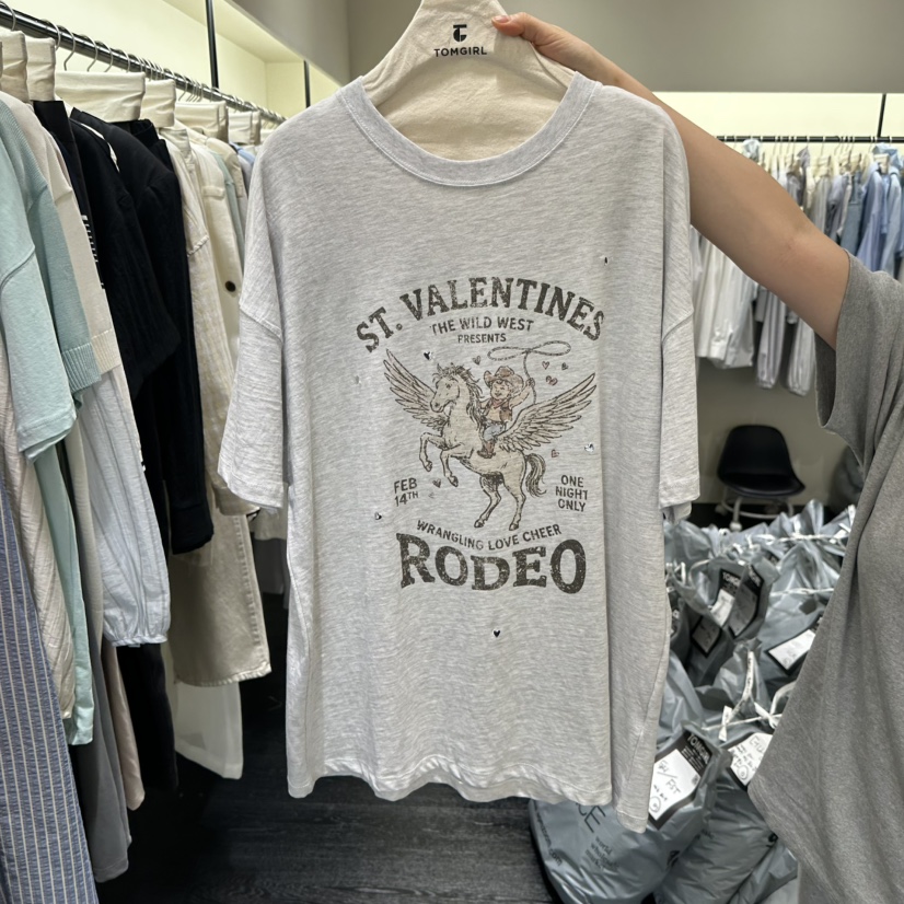 TOMGIRL韓國代購女裝新款26夏季推薦熱賣26春夏休閑人氣T恤TOMGIRLT恤圖色2