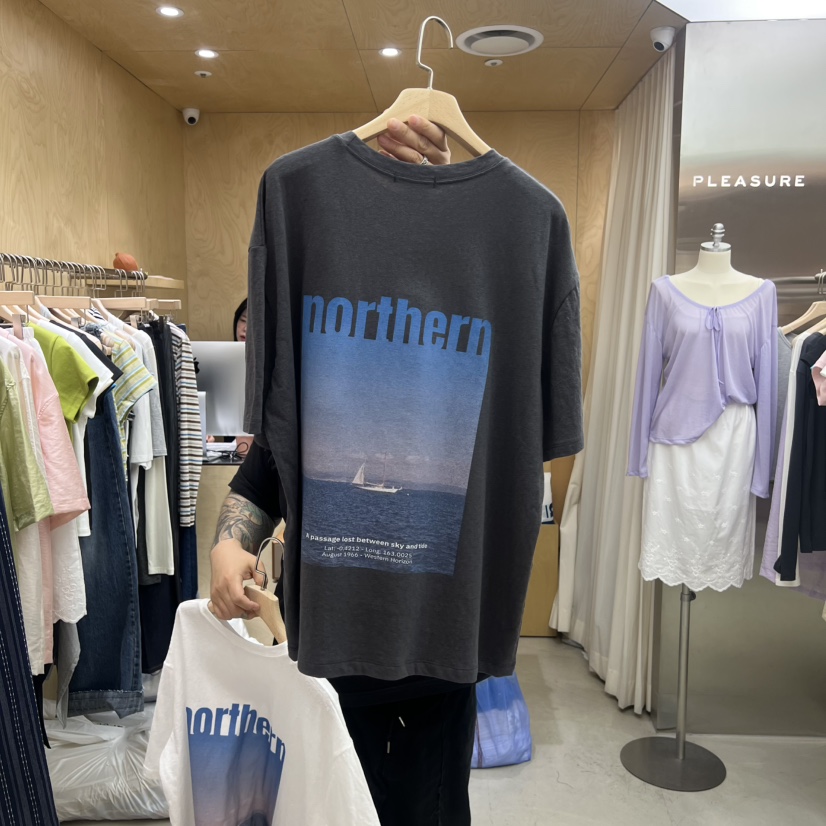 PLEASURE東大門實拍韓國女士新款熱賣人氣推薦26夏季T恤印花PLEASURET恤圖色2