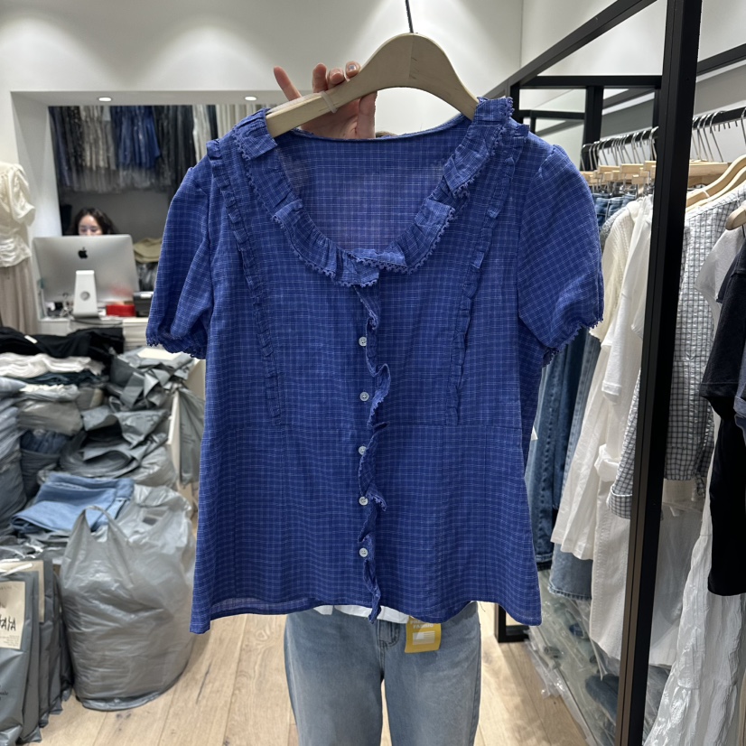 BRUNI/RICOTTA東大門實拍韓國女士新款26春夏襯衫蕾絲衫BRUNI/RICOTTA襯衫/蕾絲衫圖色2