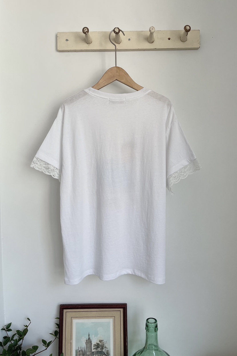 MINIQUEENS東大門實拍韓國女裝新品時尚休閑26夏季T恤蕾絲MINIQUEENST恤