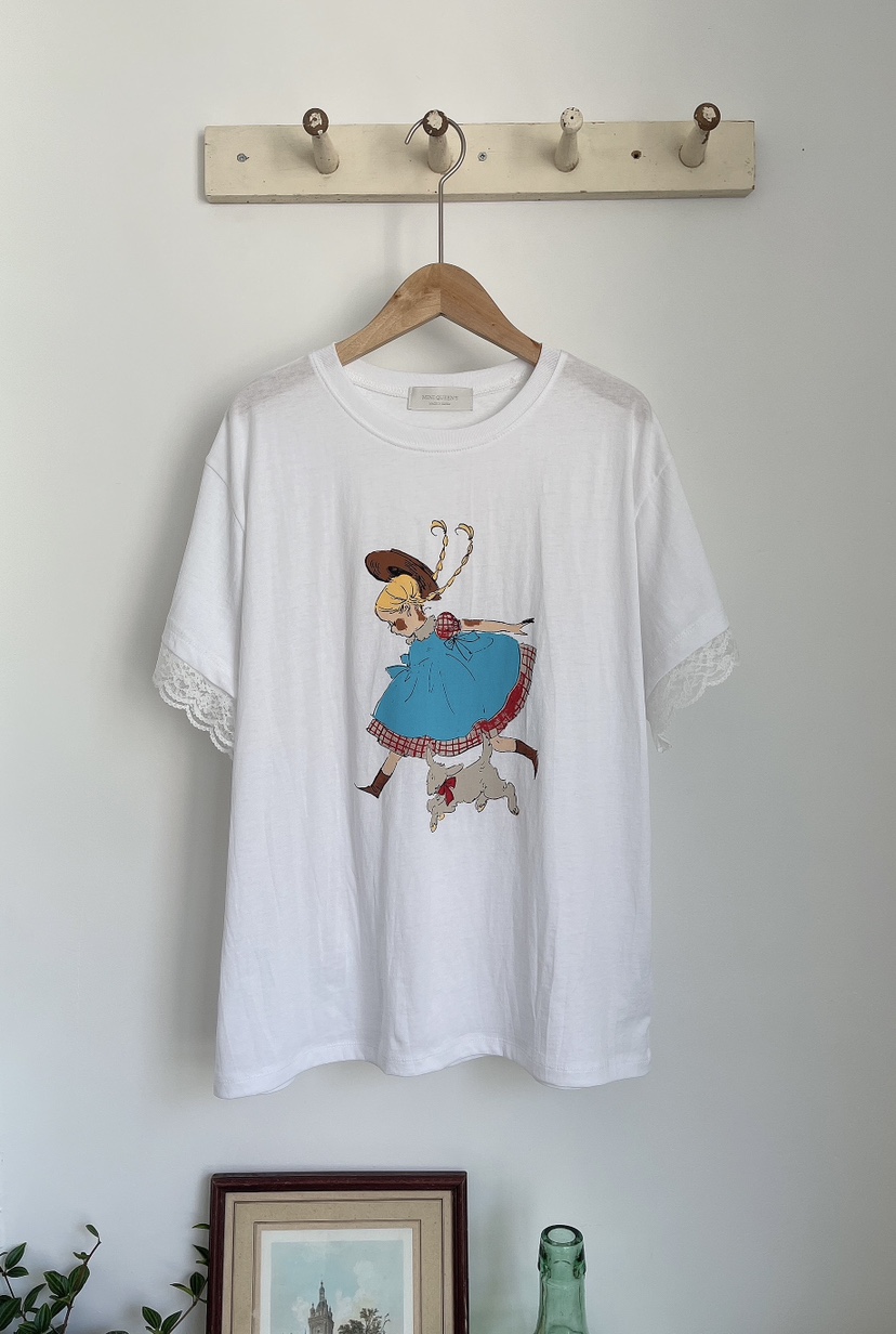 MINIQUEENS東大門實拍韓國女裝新品時尚休閑26夏季T恤蕾絲MINIQUEENST恤圖色1