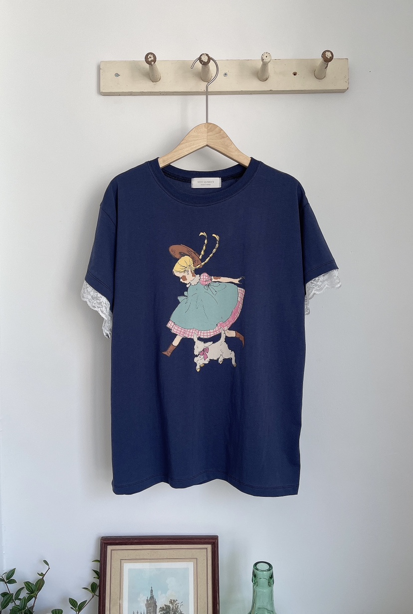 MINIQUEENS東大門實拍韓國女裝新品時尚休閑26夏季T恤蕾絲MINIQUEENST恤圖色3