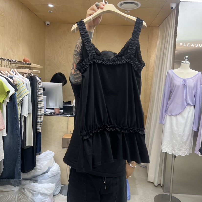 PLEASURE韓國直郵女裝新款人氣休閑26夏季26春夏吊帶背心PLEASURE吊帶/背心